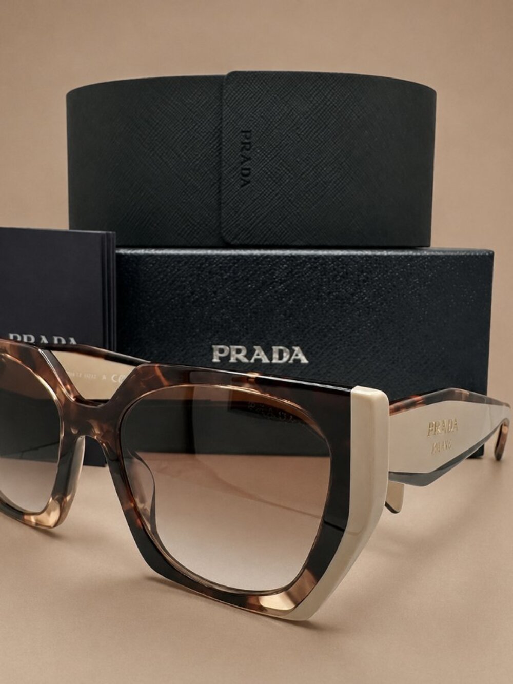 Prada Women's Sunglasses, model PR 15WS, in the Tortoise Caramel/Powder colorway - Picture 6 of 12